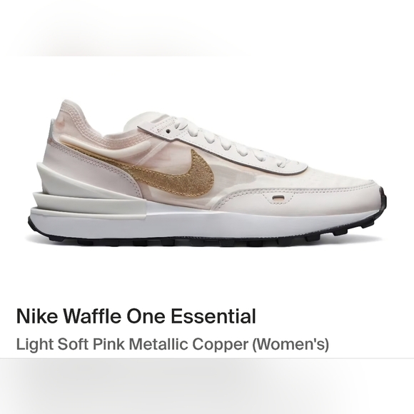 Nike Waffle One Essential Women's Sneakers - Light Soft Pink and Copper - Picture 1 of 5